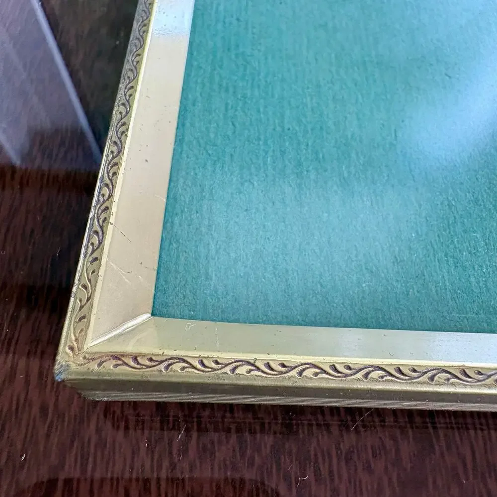 Vintage Gold Tone 8x10 Frame Tinted Glass Velvet Back